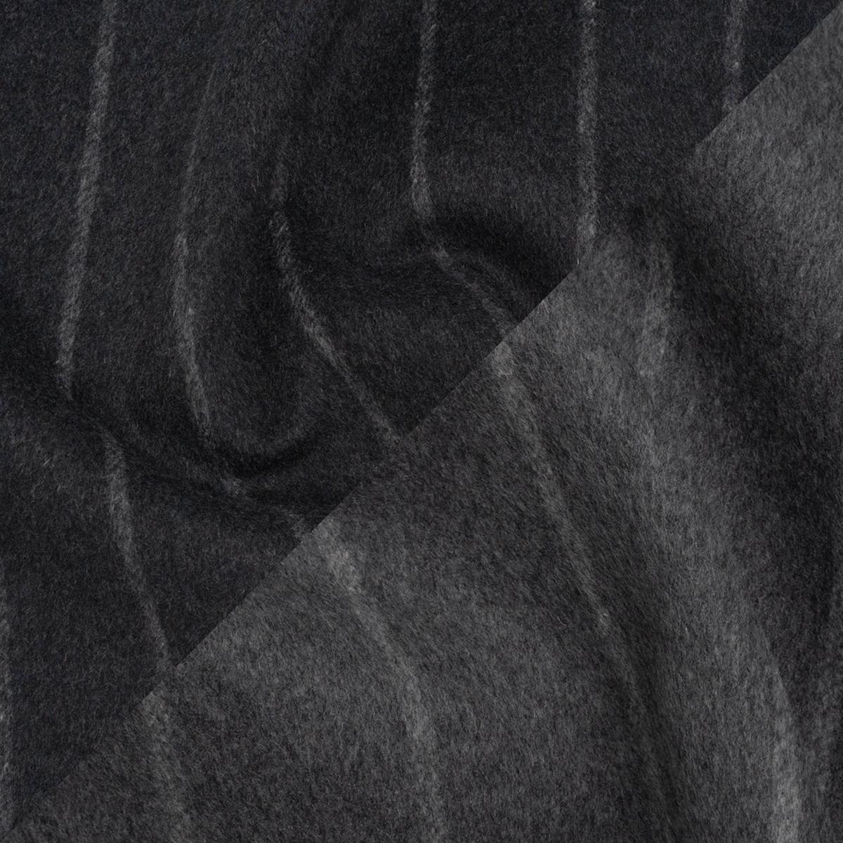 Brushed Wool Double Cloth Coating - Gray and Black Chalk Stripes - Deadstock