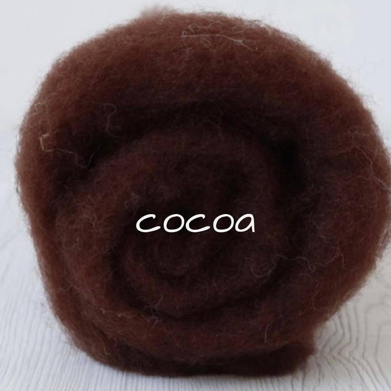 Carded Batting New Zealand Wool DHG 'Maori' Batt - Cocoa