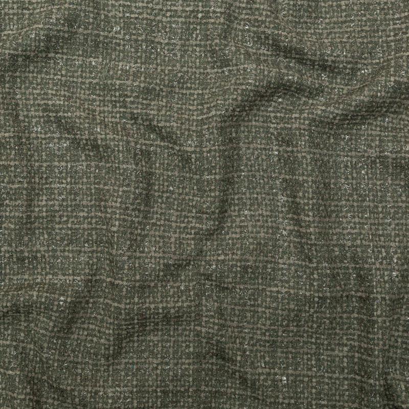 Metallic Olive Wool Tweed
