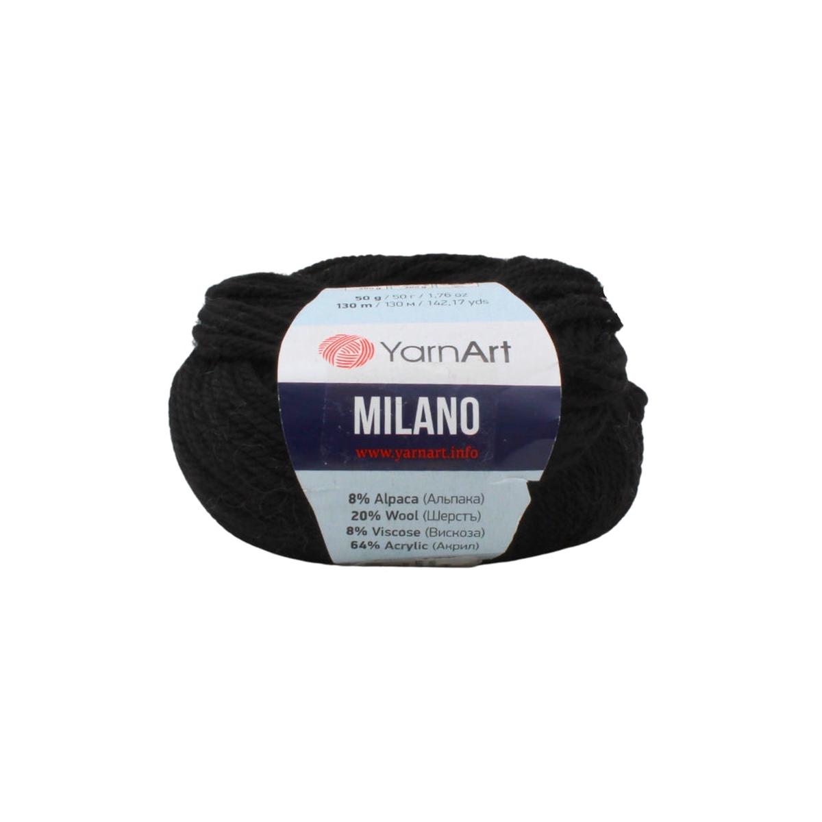 YARN ART MILANO 50G BLACK COL 850
