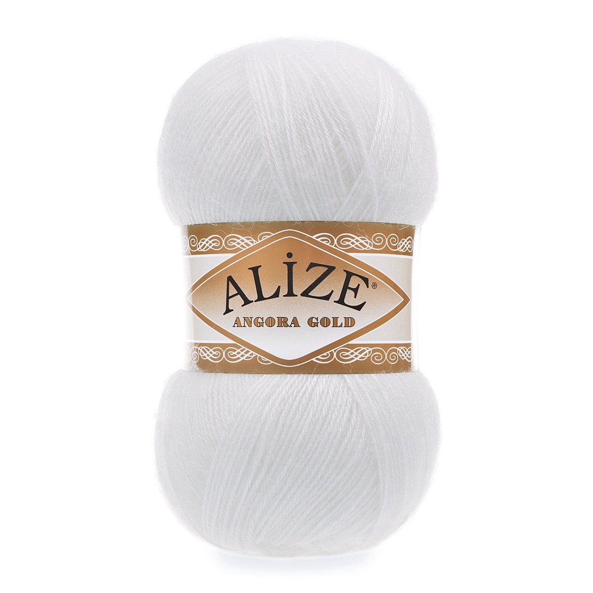 Alize Angora Gold Knitting Wool Yarn, White - 55