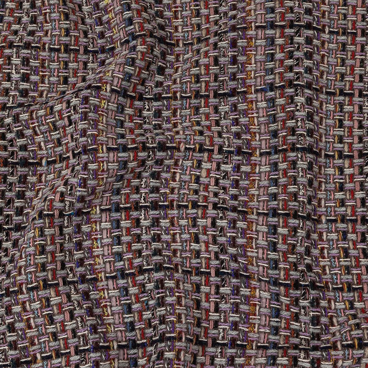 Gray, Navy and Multicolor Tweedy Plaid Blended Wool Woven
