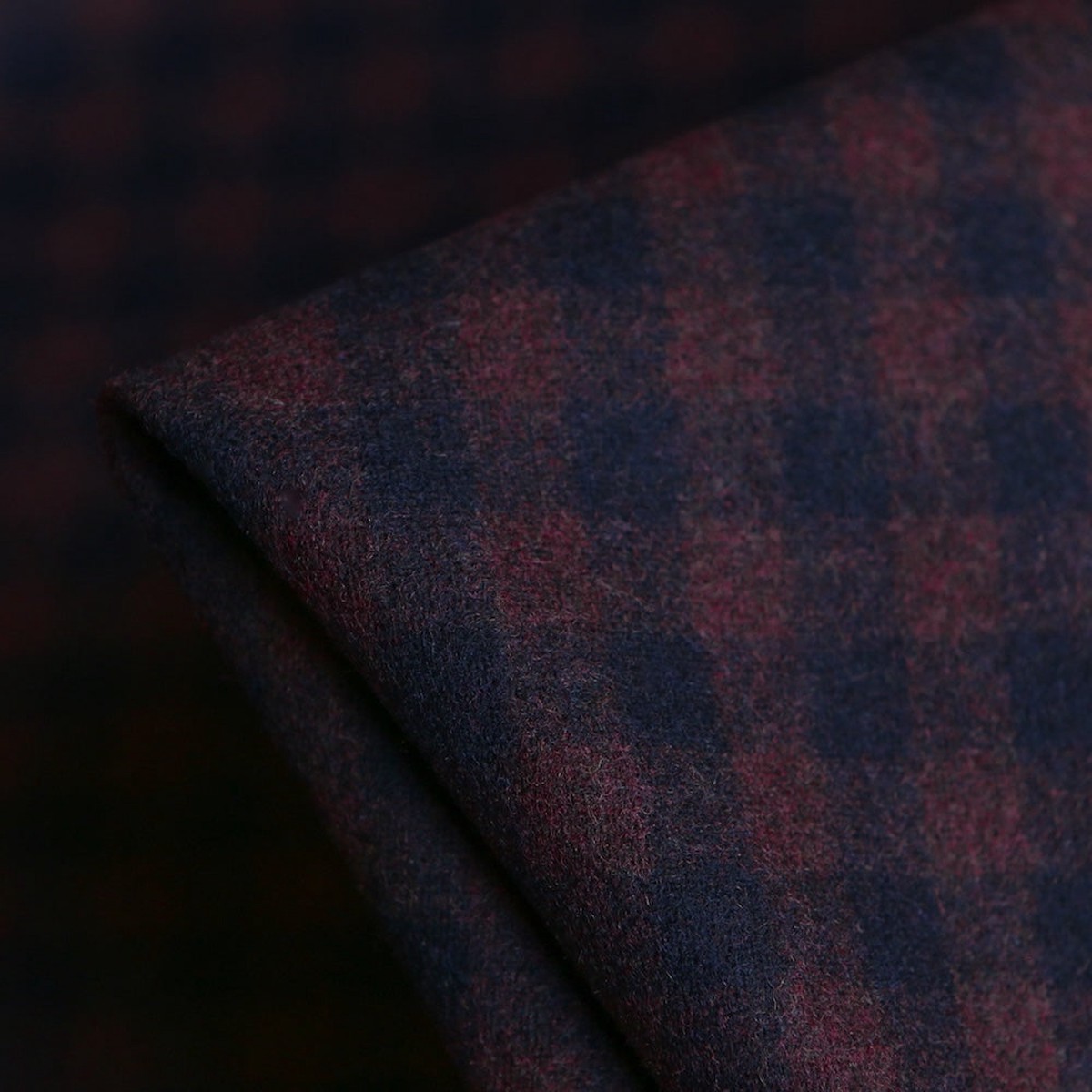 Riccardo Check Wine/Navy Flannel Wool