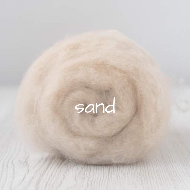 Carded Batting Extra Fine Merino Needle Felting Wool - Sand