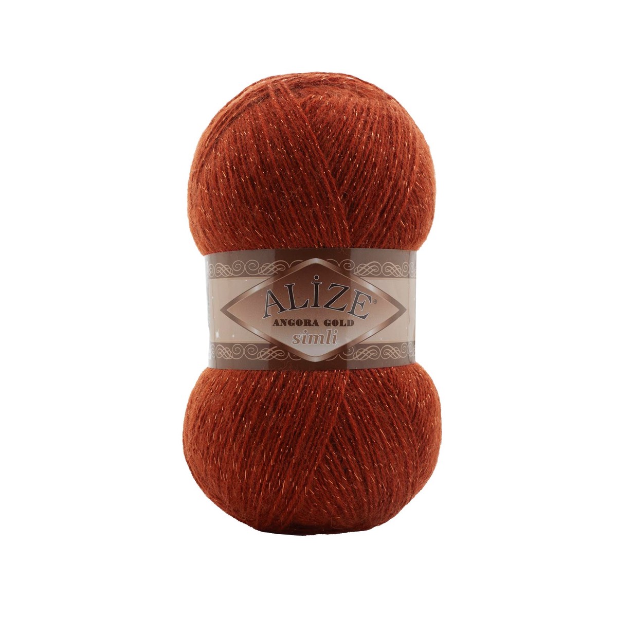 Alize Angora Gold Simli Glitter Wool Yarn, Brick Color - 36