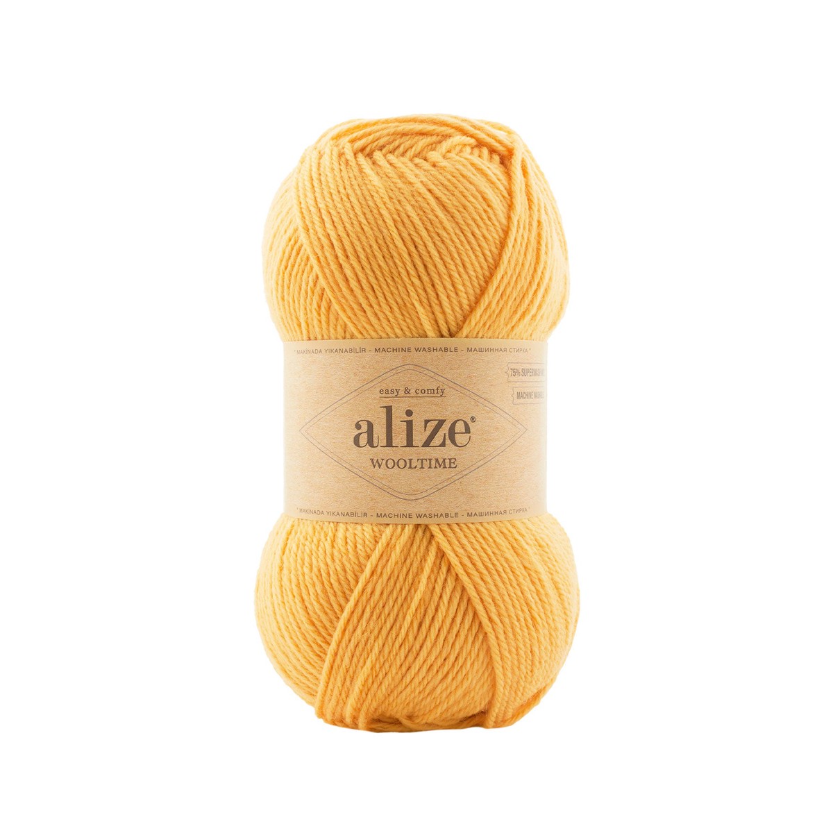 Alize Wooltime Superwash Wool Knitting Yarn, Yellow - 281