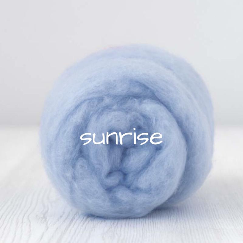 Carded Batting Extra Fine Merino Needle Felting Wool - Sunrise