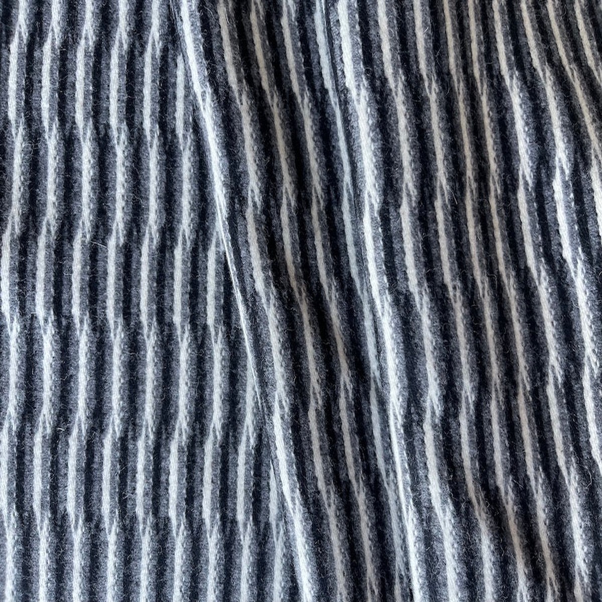 Hugo Boss Staggered Pewter, Black & Ivory Stripes Wool Blend Melton Coating (Made in Italy)