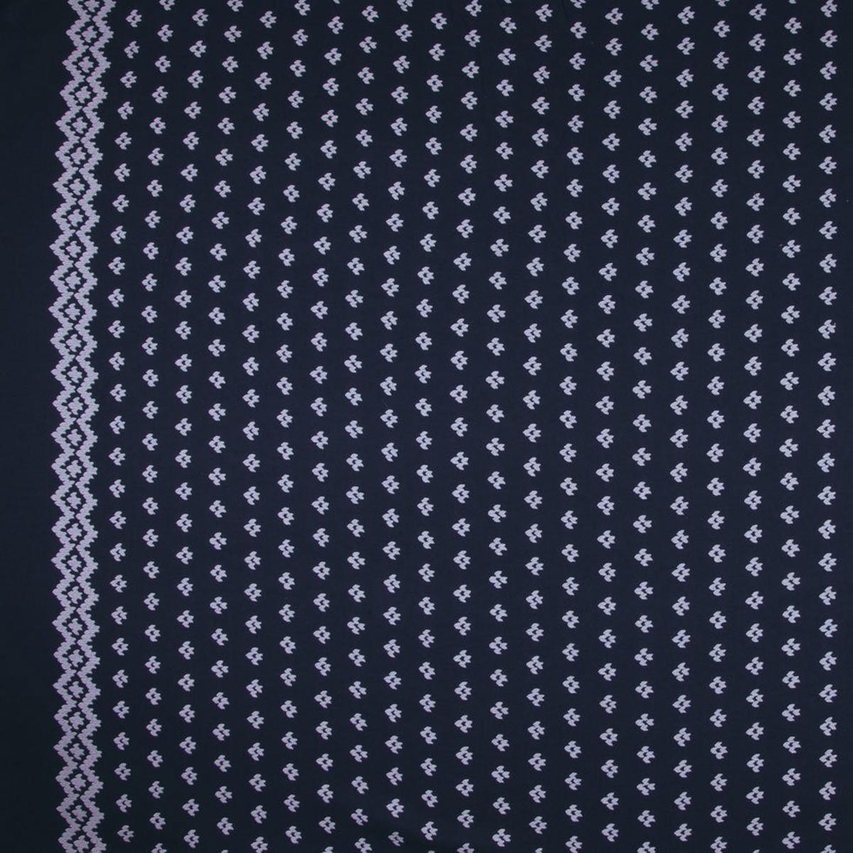 Italian Famous NYC Designer Border Printed Wool-Rayon Woven