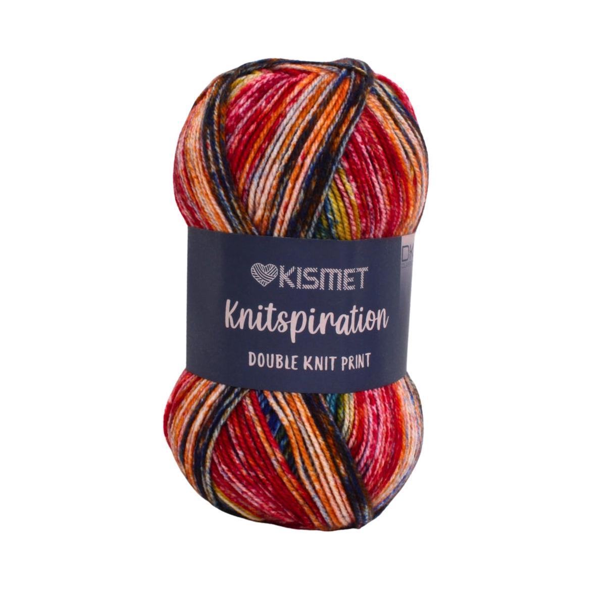 Knitspiration Double Knit Print 100g Coral Rose A
