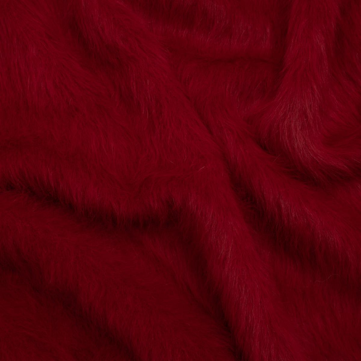 Red Fuzzy Blended Wool Coating