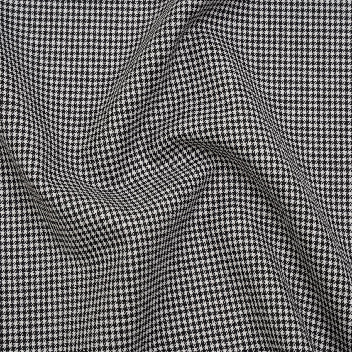 Wool Twill Suiting by Alexander McQueen - Black and White Houndstooth - Designer Deadstock