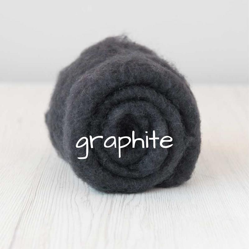 Carded Batting New Zealand Wool DHG 'Maori' Batt - Graphite