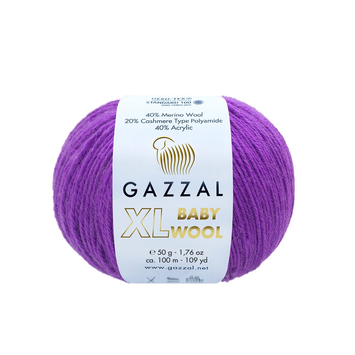 Gazzal Baby Wool XL Knitting Yarn, Purple - 815