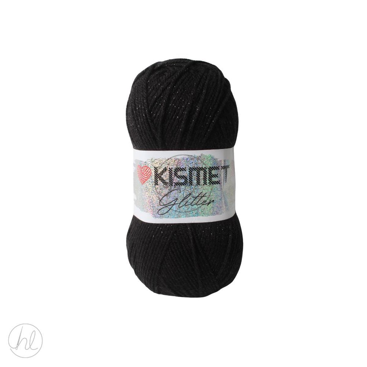 GLITTER DOUBLE KNIT 100G BLACK