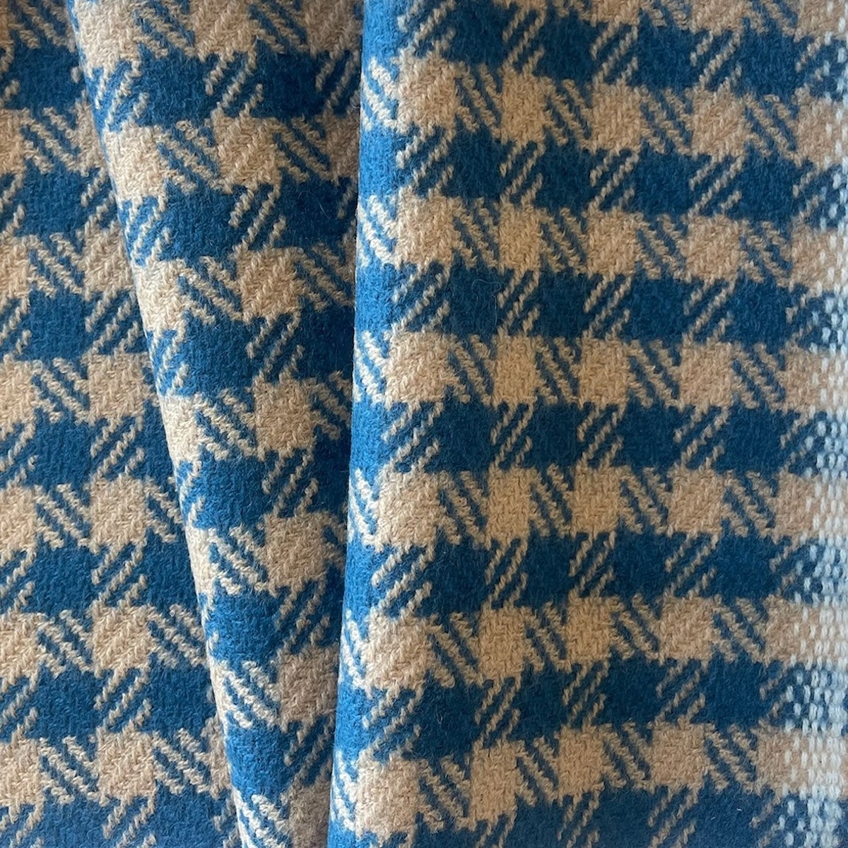 Gucci Checked Azure & Camel Virgin Wool Twill Coating (Made in Italy)