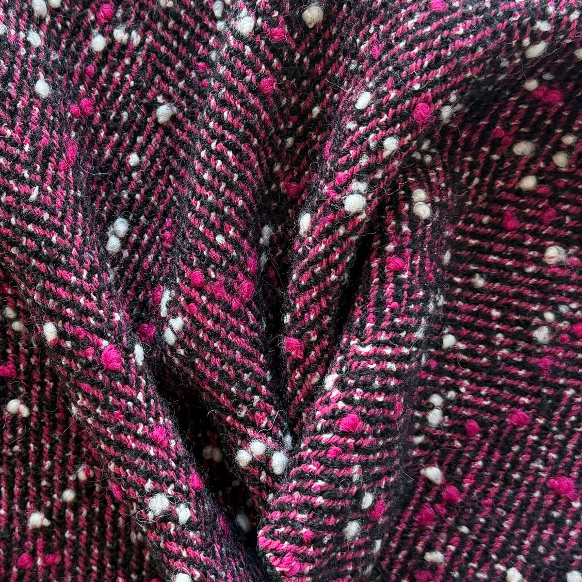 Hugo Boss Hot Pink & Black Wool Blend Tweed Boucl(Made in Italy)