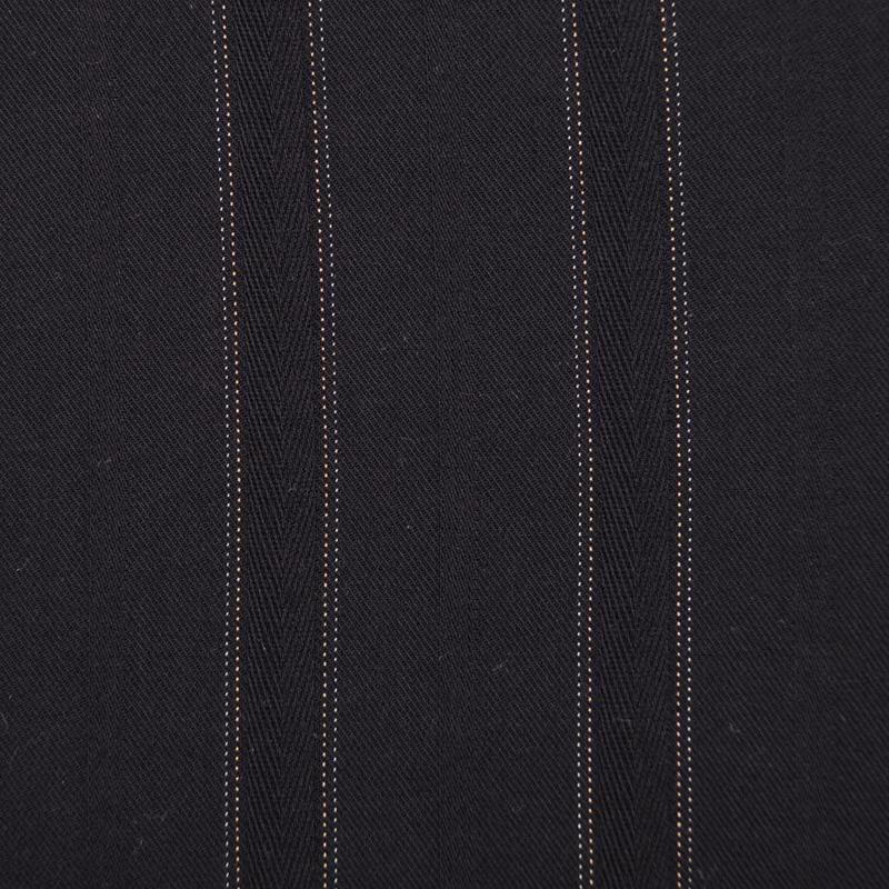 Italian Black Striped Wool Suiting