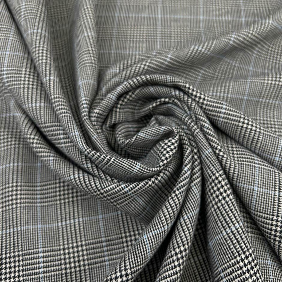 Pure Wool Prince Of Wales With Light Blue Details