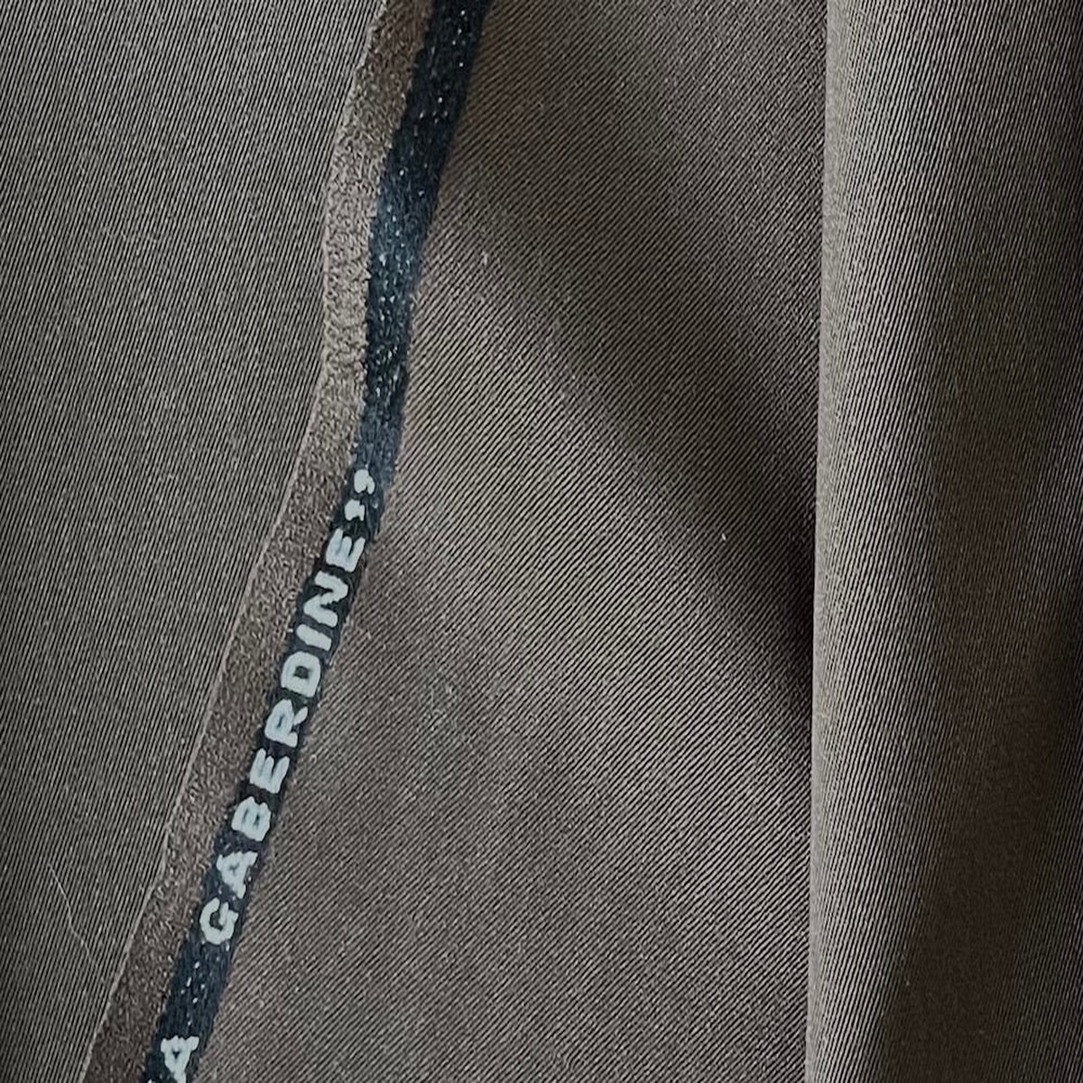 Selvedged Walnut Brown WorstedWool Gabardine (Made in Italy)