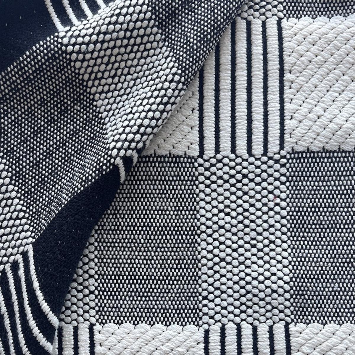 Unique Onyx & Alabaster "Patchwork" Cotton Blend Boucl (Made in Italy)
