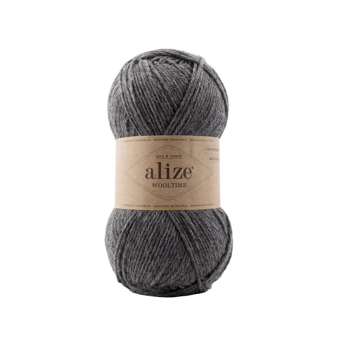 Alize Wooltime Superwash Wool Knitting Yarn, Gray - 182