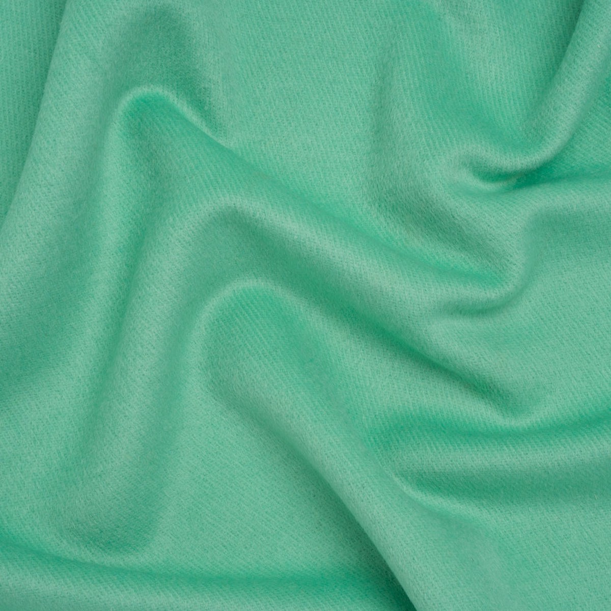 Brushed Wool Blend Twill Coating - Bright Mint - Deadstock