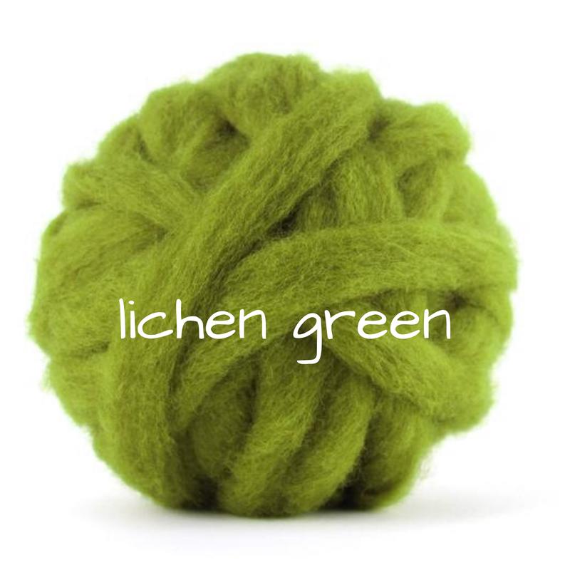 Carded Corriedale Slivers - Lichen Green