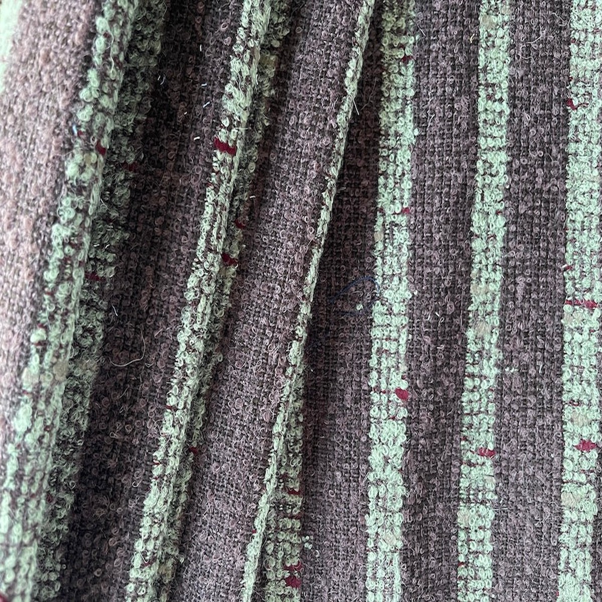 Elegant Striped Glaucus & Cedar Mohair Blend Boucl (Made in Spain)