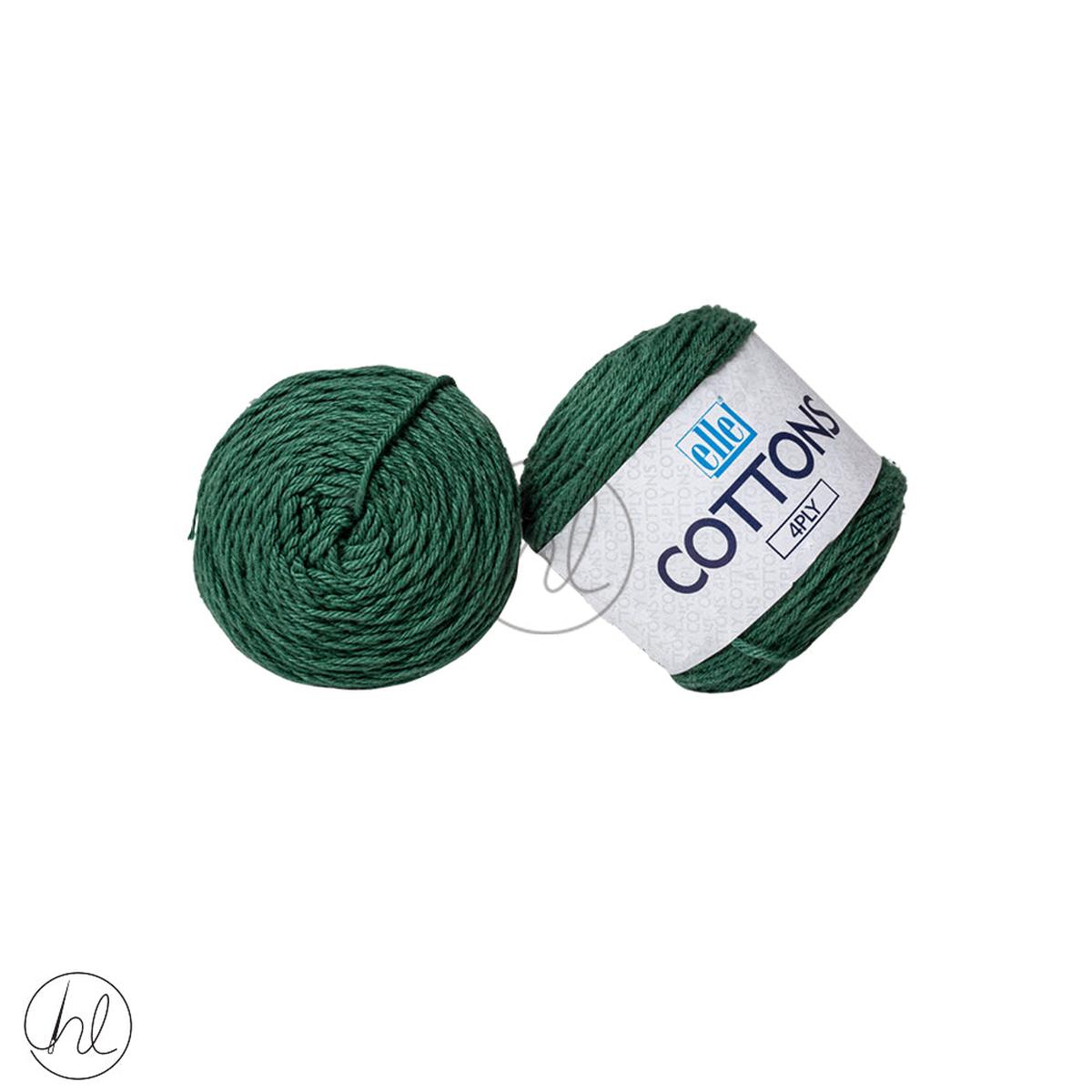 Elle Cottons 4ply 50g Green