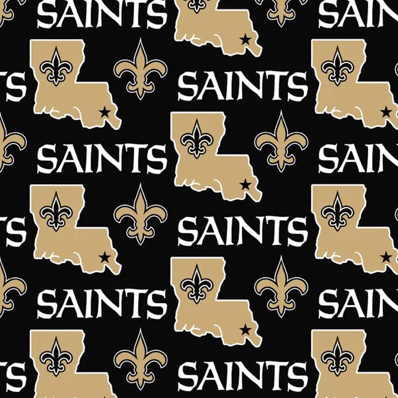 New Orleans Saints NFL Football Logo Fabric Traditions Polyester Fleece Fabric NFL-6267-D