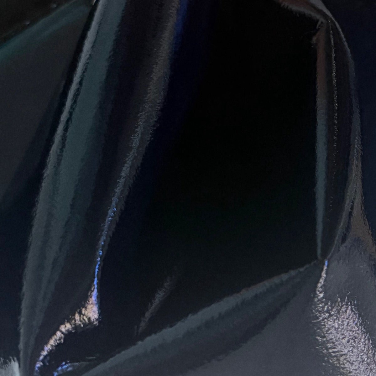 Water-Resistant Navy Glossy Shellaced Front & Wool Melton Backed Coating (Made in Italy)
