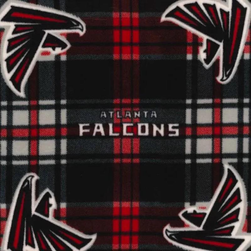 Atlanta Falcons NFL Football Plaid Fabric Traditions Polyester Fleece Fabric NFL-14717-D
