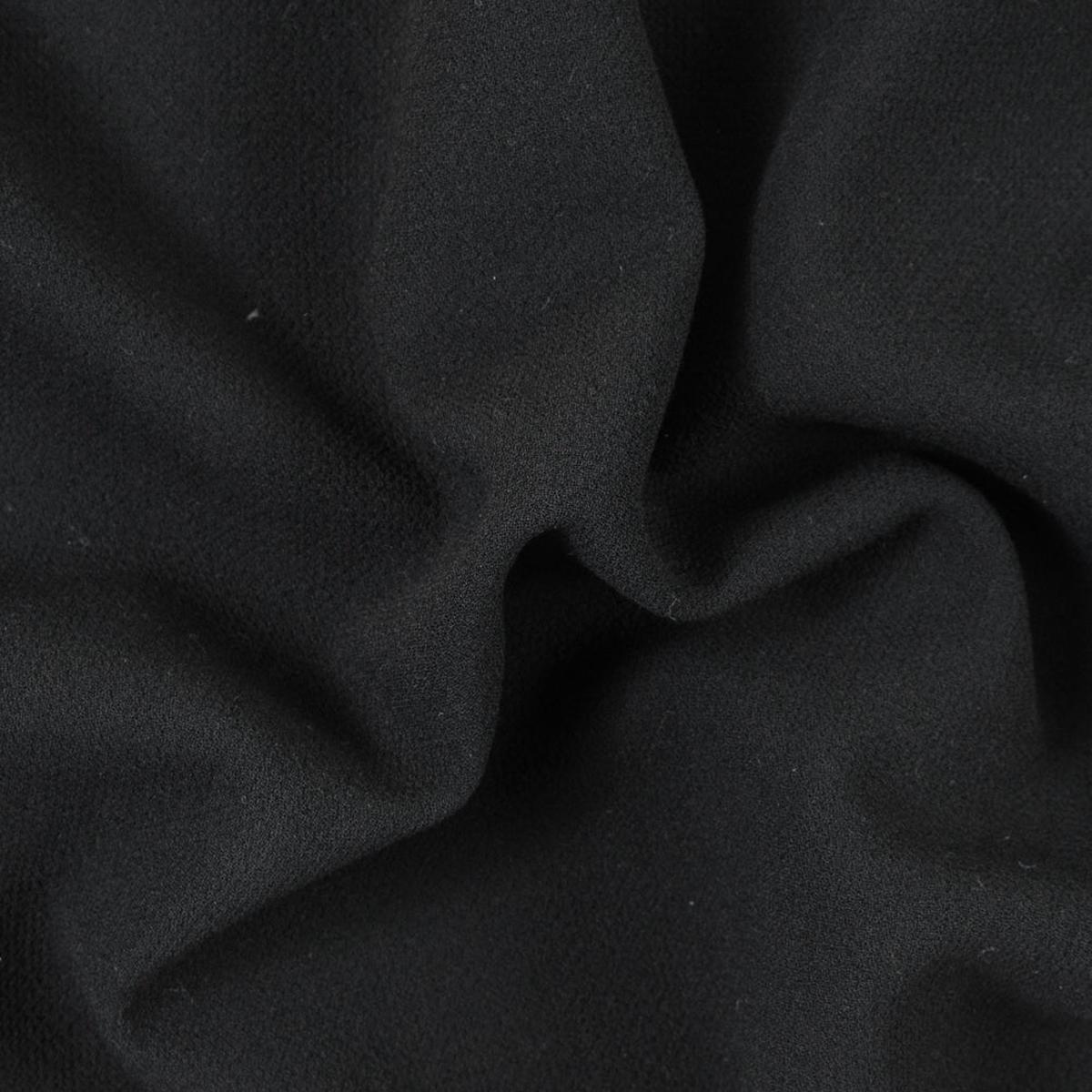Black 100% Double Wool Crepe