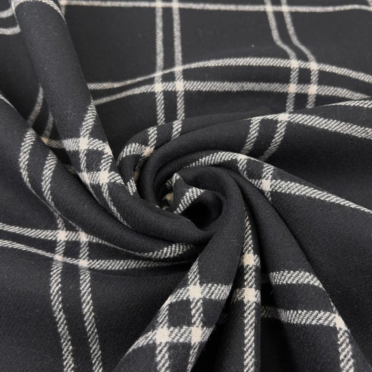 Checked Double Face Wool Coat