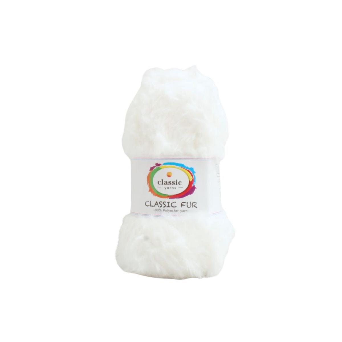 WOOL CLASSIC FUR PLAIN 100G WHITE 10