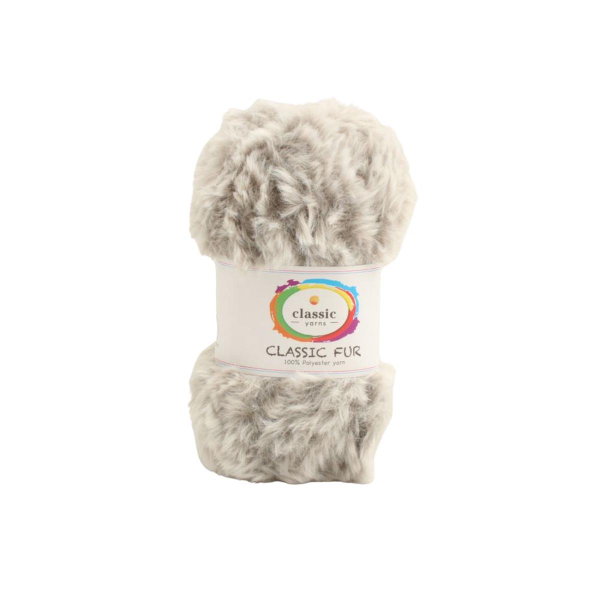 WOOL CLASSIC FUR PRINT 100G DOVE 06