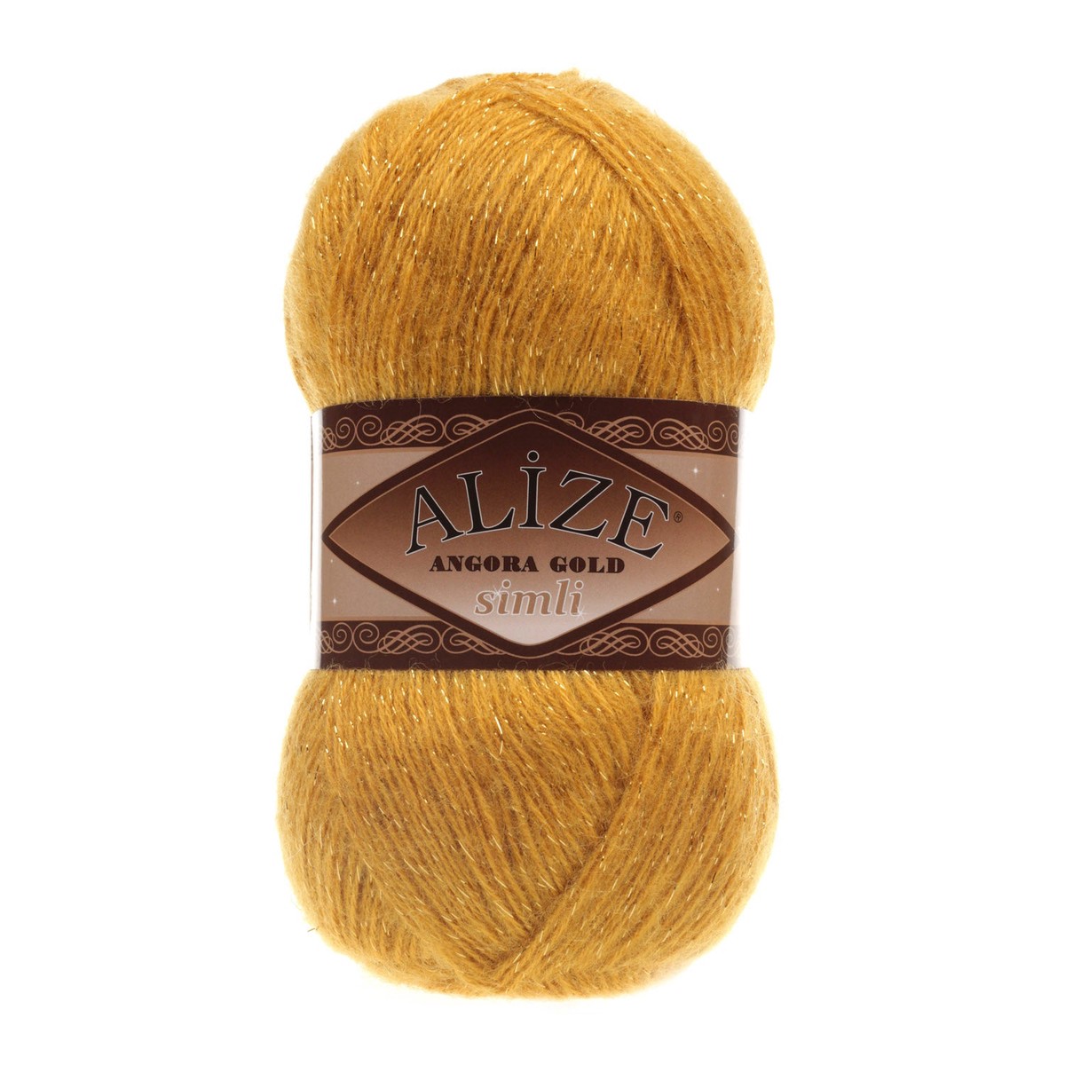 Alize Angora Gold Simli Glitter Wool Yarn, Saffron - 02