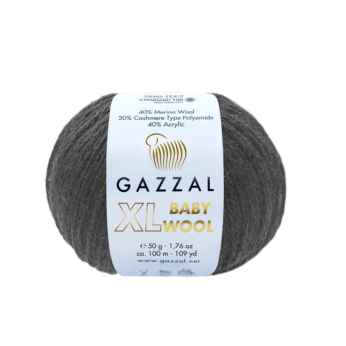 Gazzal Baby Wool XL Knitting Yarn, Black - 803