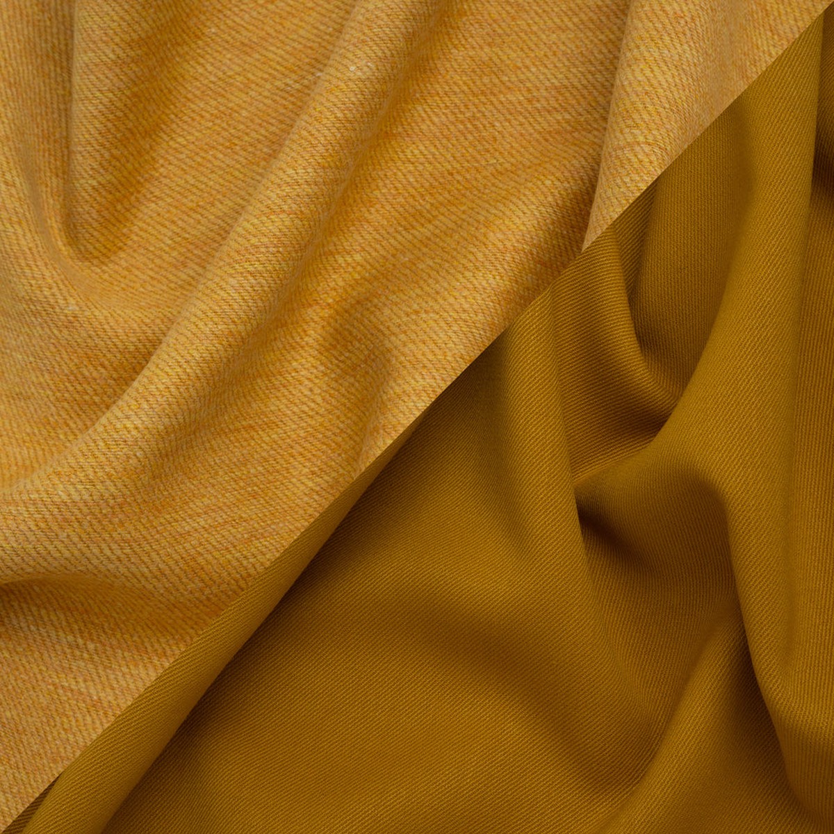 Stretch Blended Virgin Wool and Recycled Polyester Twill Coating - Yellow Ochre Tweed - Famous Australian Designer Deadstock
