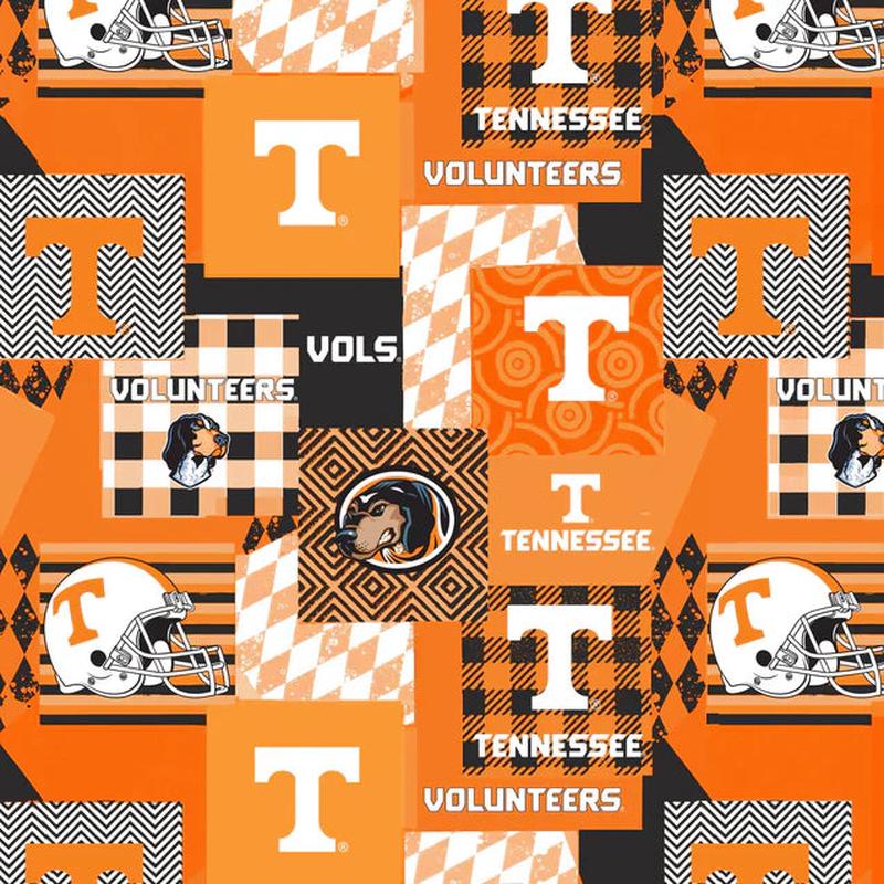 Tennesse Volunteers NCAA College Collegiate Minky Geo Sykel Enterprises Polyester Minky Fabric SYK-TEN-1367