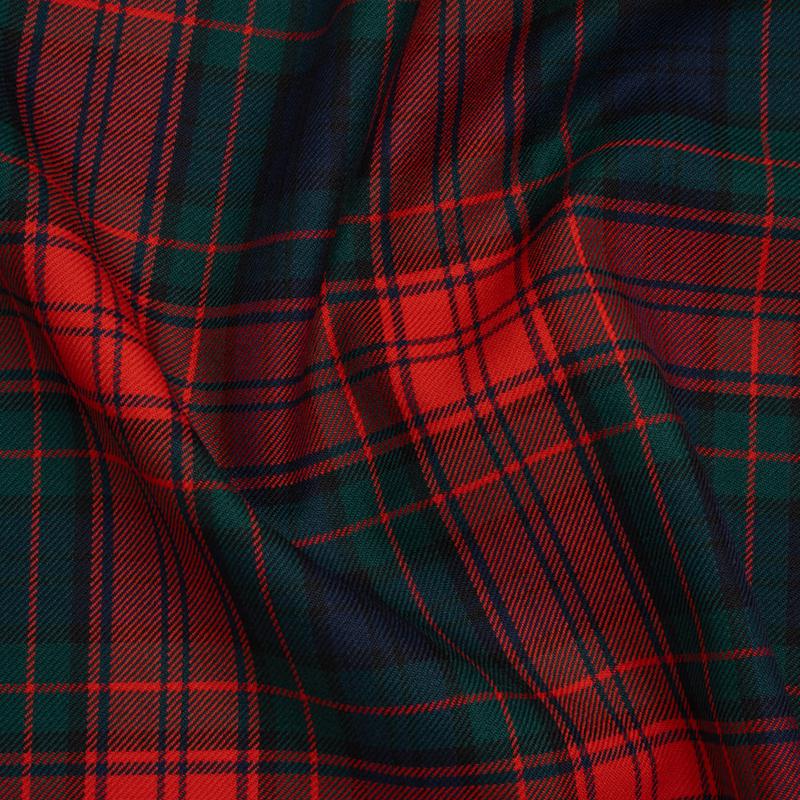 Virgin Wool Twill Made in Italy - Red, Green and Blue Plaid