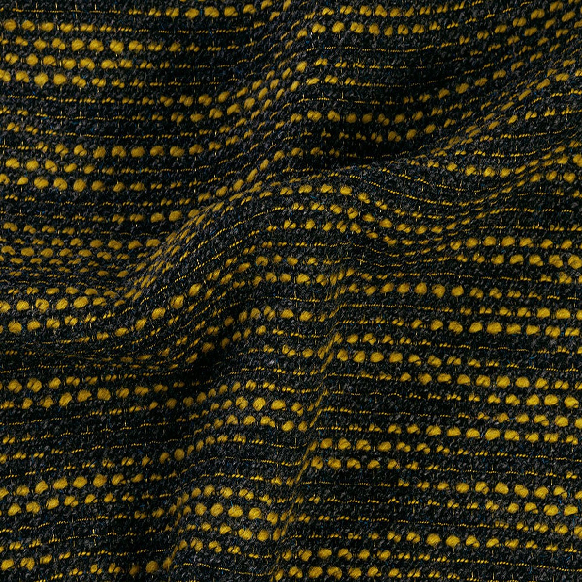 Wool Fabric, Multi Yellow Striped Blend Boucl (Made in Italy)