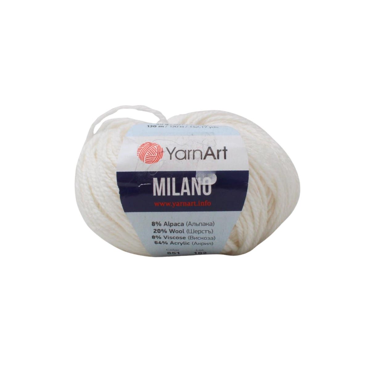 YARN ART MILANO 50G WHITE COL 851