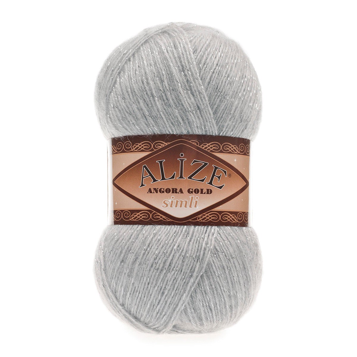 Alize Angora Gold Simli Glitter Wool Yarn, Gray - 21