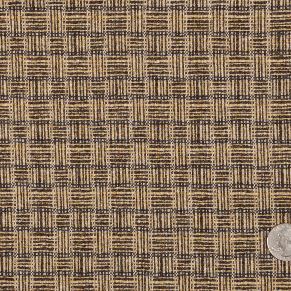 Italian Charcoal/Pastel Yellow/Off-White Checks Wool Suiting