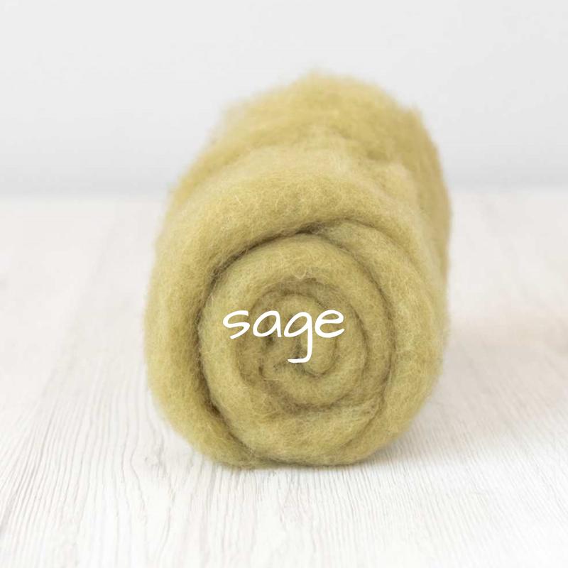 Carded Batting New Zealand Wool DHG 'Maori' Batt - Sage