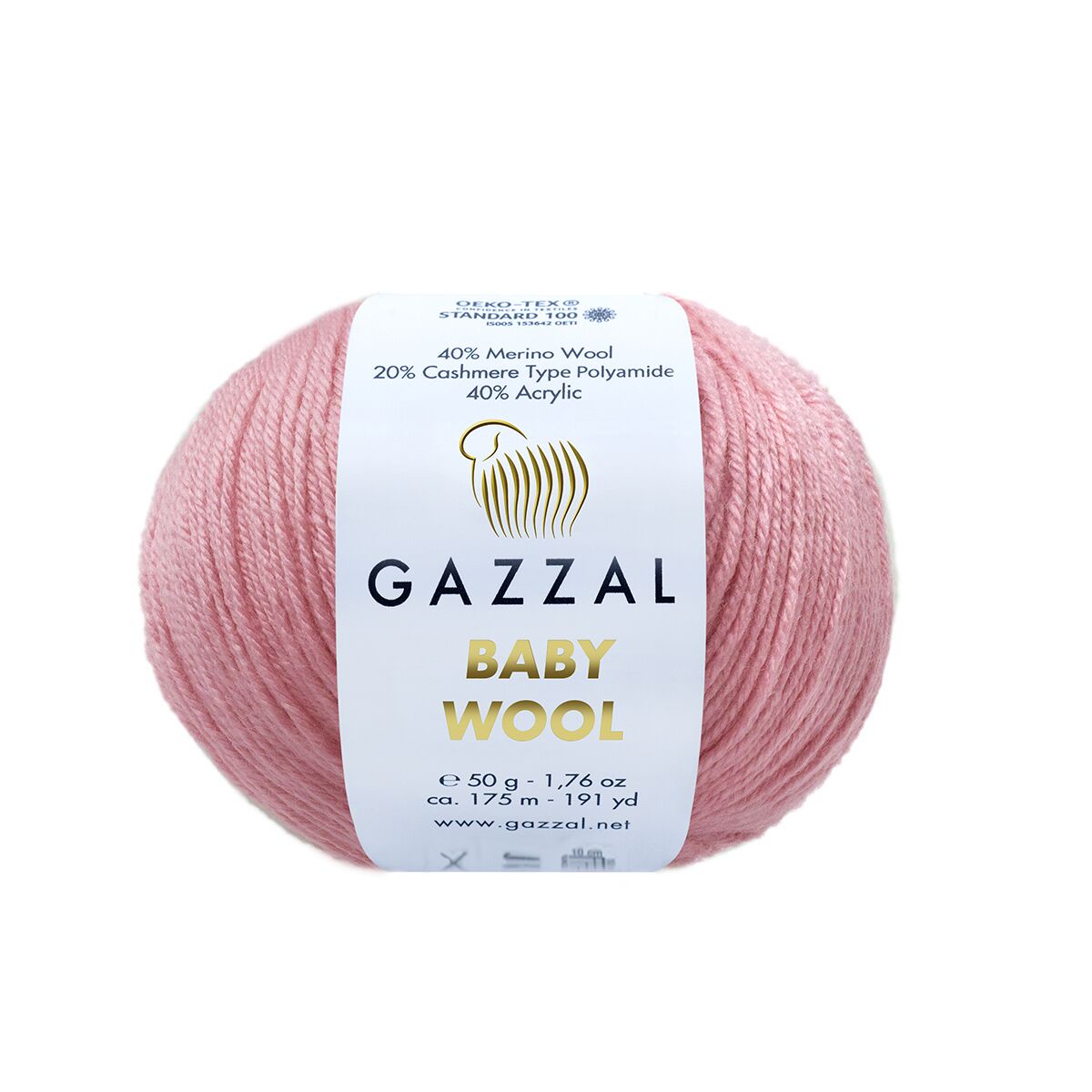 Gazzal Baby Wool Knitting Yarn, Pink - 831