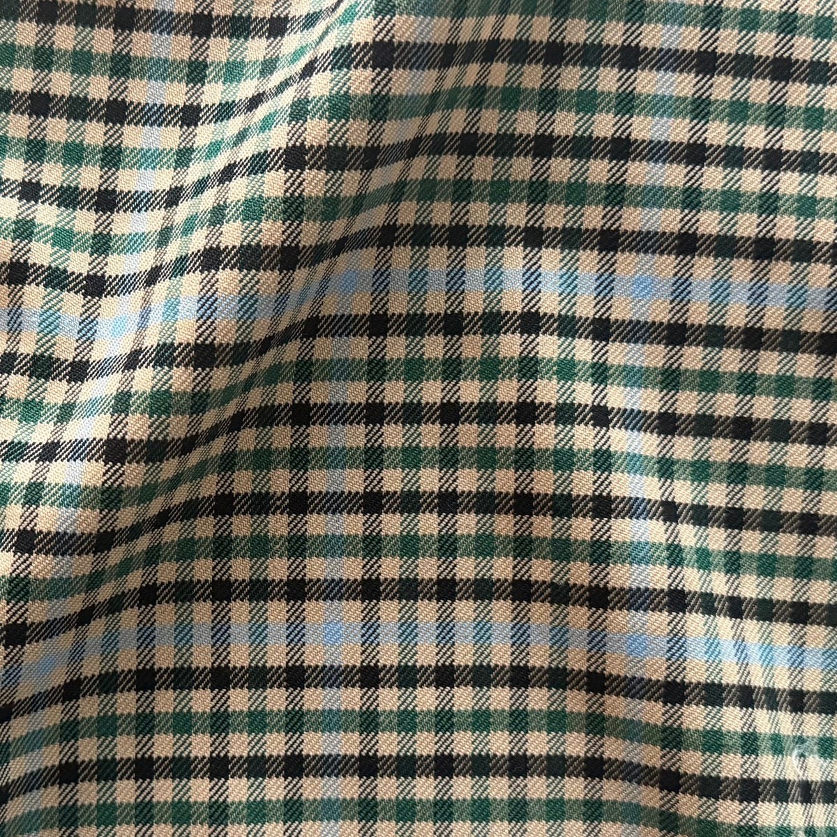 Basil & Summer Sky Stretch Wool Plaid (Made in Italy)