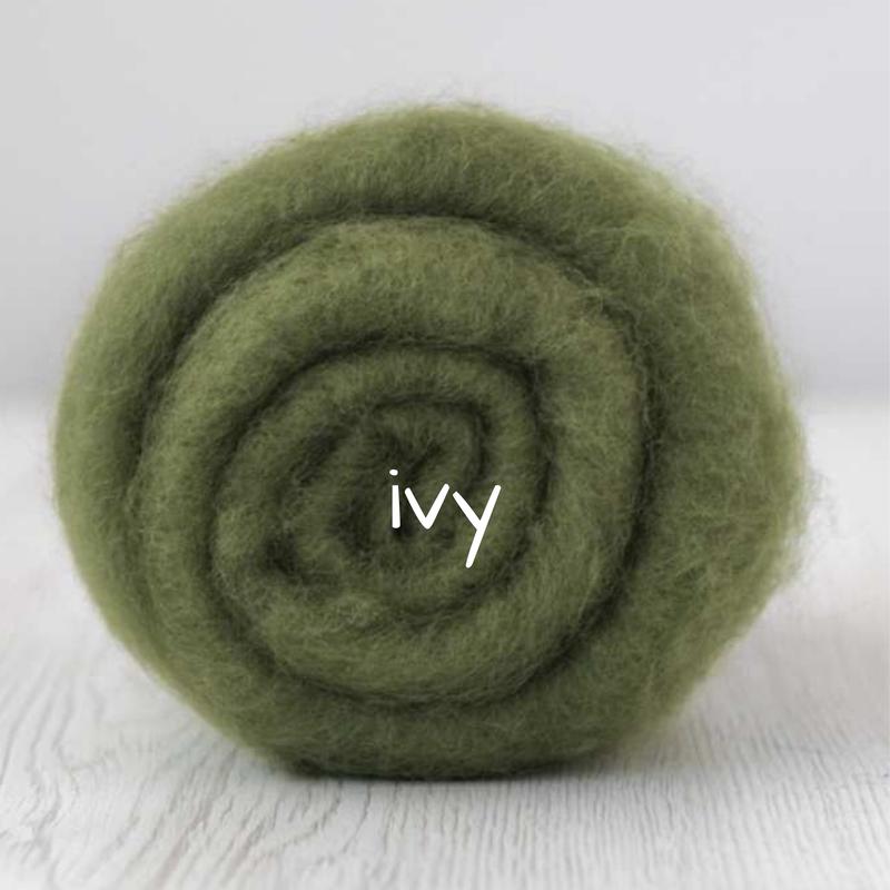 Carded Batting Extra Fine Merino Needle Felting Wool - Ivy